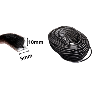 Escova Fita de Vedação com Encaixe 5x10 (50 Peças) Preto