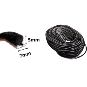 Escova Fita de Vedação com Encaixe 7x5 (50 Peças) Preto
